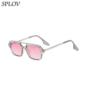 Retro Double Bridge Sunglasses Steam Punk Gradient Eyewear Trending Hollow Leopard Blue Sun Glasses Men Women Shades gafas