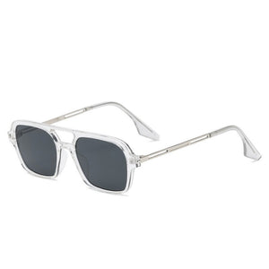Retro Double Bridge Sunglasses Steam Punk Gradient Eyewear Trending Hollow Leopard Blue Sun Glasses Men Women Shades gafas