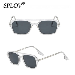 Retro Double Bridge Sunglasses Steam Punk Gradient Eyewear Trending Hollow Leopard Blue Sun Glasses Men Women Shades gafas
