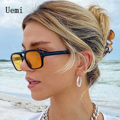 Retro Double Bridges Square Sunglasses For Women Gradient Eyewear Trending Men Ocean Lens Sun Glasses Shades UV400