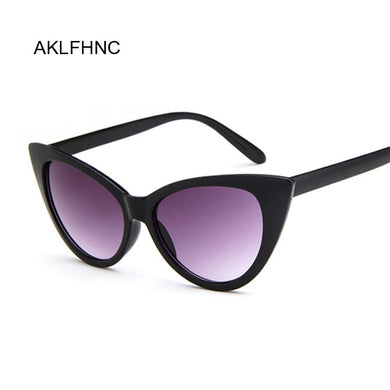 Retro Sunglasses Women Brand Designer Vintage Cat Eye Black White Sun Glasses Female Lady UV400 Oculos