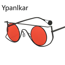 Load image into Gallery viewer, Retro Irregular Metal Round Women Sunglasses Clear Ocean Lens Eyewear Shades UV400 Men Double Bridges Sun Glasses
