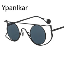 Load image into Gallery viewer, Retro Irregular Metal Round Women Sunglasses Clear Ocean Lens Eyewear Shades UV400 Men Double Bridges Sun Glasses
