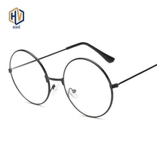 Load image into Gallery viewer, Retro Large Round Glasses Transparent Metal Myopia Optics Eyeglass Frame Black Silver Gold Spectacles Eyeglasses