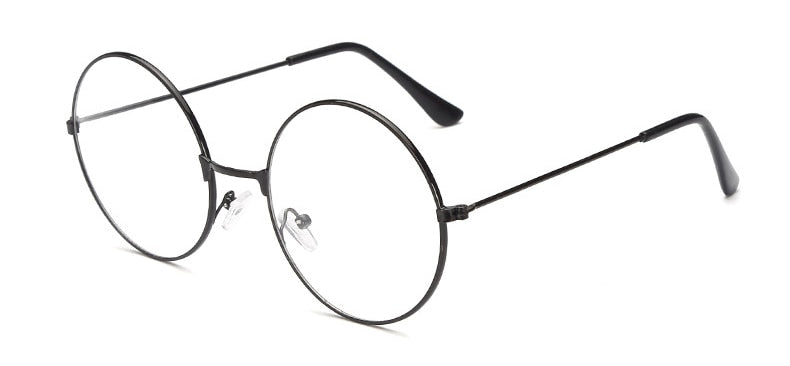 Retro Large Round Glasses Transparent Metal Myopia Optics Eyeglass Frame Black Silver Gold Spectacles Eyeglasses