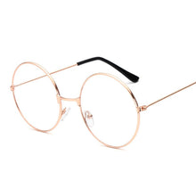 Load image into Gallery viewer, Retro Large Round Glasses Transparent Metal Myopia Optics Eyeglass Frame Black Silver Gold Spectacles Eyeglasses