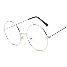 Load image into Gallery viewer, Retro Large Round Glasses Transparent Metal Myopia Optics Eyeglass Frame Black Silver Gold Spectacles Eyeglasses