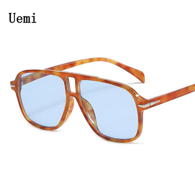 Retro Men Pilot Sunglasses Square Double Bridges Oversized Frame Shades UV400 Women Trending Sun Glasses