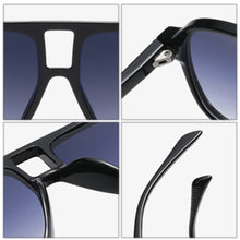 Load image into Gallery viewer, Retro Men Pilot Sunglasses Square Double Bridges Oversized Frame Shades UV400 Women Trending Sun Glasses