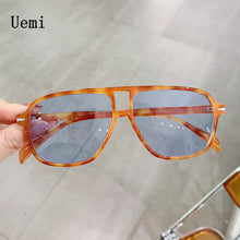 Load image into Gallery viewer, Retro Men Pilot Sunglasses Square Double Bridges Oversized Frame Shades UV400 Women Trending Sun Glasses