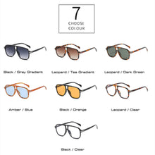 Load image into Gallery viewer, Retro Men Pilot Sunglasses Square Double Bridges Oversized Frame Shades UV400 Women Trending Sun Glasses