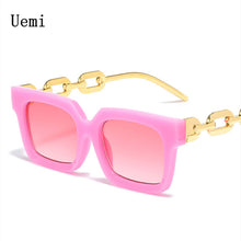 Load image into Gallery viewer, Retro Metal Chain Square Women Sunglasses Brand Designer Ladies Sun Glasses Vintage Ins Trending Shades UV400 Eyegla