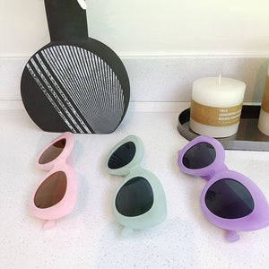 Retro Oval Frame Sunglasses Personality Catwalk Small Frame Sunglasses Glasses Men's/Women's Universal UV400 Eyewear