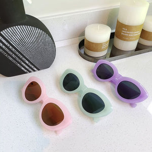 Retro Oval Frame Sunglasses Personality Catwalk Small Frame Sunglasses Glasses Men's/Women's Universal UV400 Eyewear