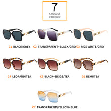 Load image into Gallery viewer, Retro  Oversized Square Sunglasses For Women Men Lock Chain Decoration Sun Glasses Trending Gradient Shades Uv400
