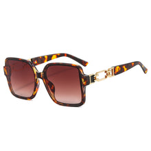 Load image into Gallery viewer, Retro  Oversized Square Sunglasses For Women Men Lock Chain Decoration Sun Glasses Trending Gradient Shades Uv400