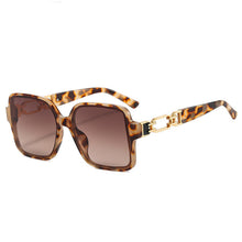 Load image into Gallery viewer, Retro  Oversized Square Sunglasses For Women Men Lock Chain Decoration Sun Glasses Trending Gradient Shades Uv400