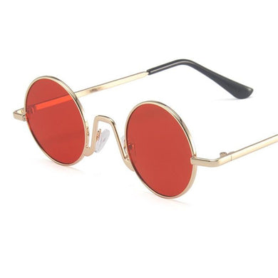 Retro Personality Round Trend Female Sunglasses Punk Metal Glasses Red Lens Eyeglasses Men Eyewear Women
