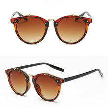 Carica l'immagine nel visualizzatore di Gallery, Occhiali da sole rotondi retrò Occhiali da sole da donna vintage Designer Occhiali da sole vintage con rivestimento Occhiali da sole per donna retro De Sol lunetta 