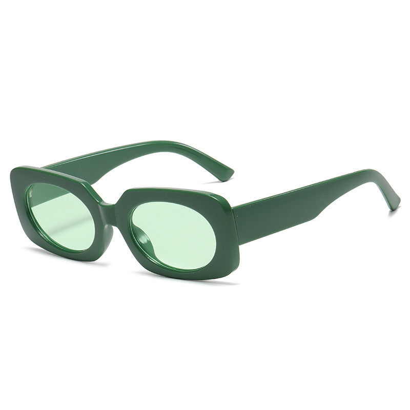 New Retro Small Square Sunglasses For Women Men Candy Color Sun Glasses Oval Lens Shades UV400  Yellow Green Eyeglasses