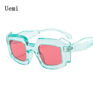 Retro Square Jelly Sunglasses For Women Men Brand Designer  Sun Glasses Thick Border Ins Trending Ladies Shades U