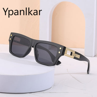 Retro Square Sunglasses for Men  Metal Hollow Design Sun Glasses Woman 2023 Sonnenbrille Oculos Lunette De Soleil