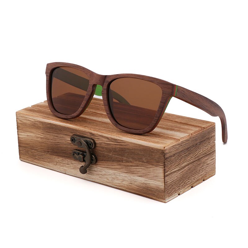 Retro Trend Men's Wooden Sunglasses in 2023 Walnut Sandwich Bamboo Wood Polarized UV400 Men's and Women's Sunglasses