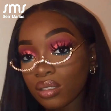 Rhinestone Chain Eyeglass Frames Women Diamond Sunglasses Frames For Female Men Colorful Glasses Frames Eyewear Sunglasses