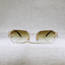 Carica l&#39;immagine nel visualizzatore di Gallery, Rimless C Wire Sunglasses Men Eyewear Women For Summer Diamond Cutting Clear Glasses Metal Frame Oculos Gafas