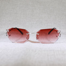 Carica l&#39;immagine nel visualizzatore di Gallery, Rimless C Wire Sunglasses Men Eyewear Women For Summer Diamond Cutting Clear Glasses Metal Frame Oculos Gafas