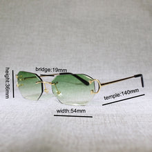 Carica l&#39;immagine nel visualizzatore di Gallery, Rimless C Wire Sunglasses Men Eyewear Women For Summer Diamond Cutting Clear Glasses Metal Frame Oculos Gafas