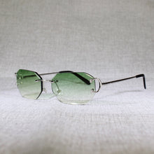 Carica l&#39;immagine nel visualizzatore di Gallery, Rimless C Wire Sunglasses Men Eyewear Women For Summer Diamond Cutting Clear Glasses Metal Frame Oculos Gafas