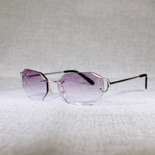 Carica l&#39;immagine nel visualizzatore di Gallery, Rimless C Wire Sunglasses Men Eyewear Women For Summer Diamond Cutting Clear Glasses Metal Frame Oculos Gafas