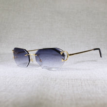 Carica l&#39;immagine nel visualizzatore di Gallery, Rimless C Wire Sunglasses Men Eyewear Women For Summer Diamond Cutting Clear Glasses Metal Frame Oculos Gafas