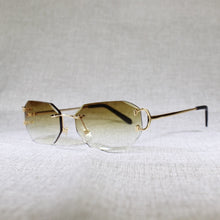 Carica l&#39;immagine nel visualizzatore di Gallery, Rimless C Wire Sunglasses Men Eyewear Women For Summer Diamond Cutting Clear Glasses Metal Frame Oculos Gafas