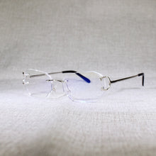 Carica l&#39;immagine nel visualizzatore di Gallery, Rimless C Wire Sunglasses Men Eyewear Women For Summer Diamond Cutting Clear Glasses Metal Frame Oculos Gafas
