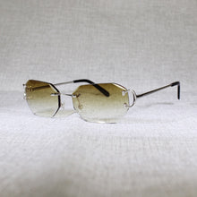 Carica l&#39;immagine nel visualizzatore di Gallery, Rimless C Wire Sunglasses Men Eyewear Women For Summer Diamond Cutting Clear Glasses Metal Frame Oculos Gafas
