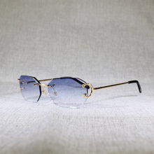 Carica l&#39;immagine nel visualizzatore di Gallery, Rimless C Wire Sunglasses Men Eyewear Women For Summer Diamond Cutting Clear Glasses Metal Frame Oculos Gafas