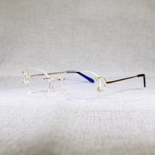 Carica l&#39;immagine nel visualizzatore di Gallery, Rimless C Wire Sunglasses Men Eyewear Women For Summer Diamond Cutting Clear Glasses Metal Frame Oculos Gafas