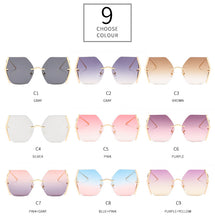 Carica l'immagine nel visualizzatore di Gallery, Occhiali da sole oversize senza montatura Donna Uomo Occhiali da sole quadrati in metallo Occhiali da sole femminili sfumati Tonalità colorate UV400 oculos 