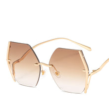 Carica l'immagine nel visualizzatore di Gallery, Occhiali da sole oversize senza montatura Donna Uomo Occhiali da sole quadrati in metallo Occhiali da sole femminili sfumati Tonalità colorate UV400 oculos 