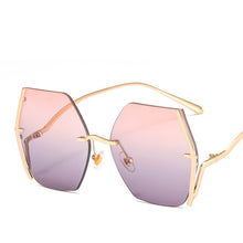 Carica l'immagine nel visualizzatore di Gallery, Occhiali da sole oversize senza montatura Donna Uomo Occhiali da sole quadrati in metallo Occhiali da sole femminili sfumati Tonalità colorate UV400 oculos 