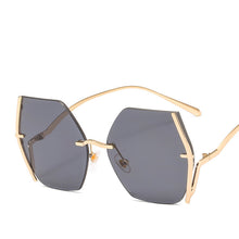 Carica l'immagine nel visualizzatore di Gallery, Occhiali da sole oversize senza montatura Donna Uomo Occhiali da sole quadrati in metallo Occhiali da sole femminili sfumati Tonalità colorate UV400 oculos 