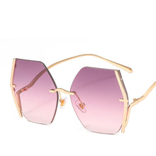 Carica l'immagine nel visualizzatore di Gallery, Occhiali da sole oversize senza montatura Donna Uomo Occhiali da sole quadrati in metallo Occhiali da sole femminili sfumati Tonalità colorate UV400 oculos 