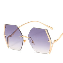 Carica l'immagine nel visualizzatore di Gallery, Occhiali da sole oversize senza montatura Donna Uomo Occhiali da sole quadrati in metallo Occhiali da sole femminili sfumati Tonalità colorate UV400 oculos 