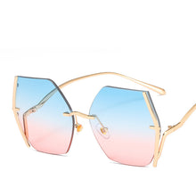 Carica l'immagine nel visualizzatore di Gallery, Occhiali da sole oversize senza montatura Donna Uomo Occhiali da sole quadrati in metallo Occhiali da sole femminili sfumati Tonalità colorate UV400 oculos 