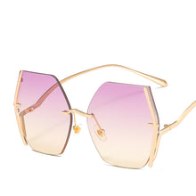 Carica l'immagine nel visualizzatore di Gallery, Occhiali da sole oversize senza montatura Donna Uomo Occhiali da sole quadrati in metallo Occhiali da sole femminili sfumati Tonalità colorate UV400 oculos 