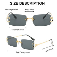 Load image into Gallery viewer, Rimless Rectangle Sunglasses Men 2023 Brand Design Metal Square Sun Glasses for Women Frameless UV400