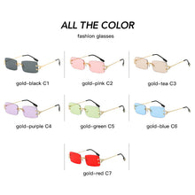 Load image into Gallery viewer, Rimless Rectangle Sunglasses Men 2023 Brand Design Metal Square Sun Glasses for Women Frameless UV400