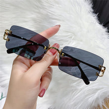 Load image into Gallery viewer, Rimless Rectangle Sunglasses Men 2023 Brand Design Metal Square Sun Glasses for Women Frameless UV400